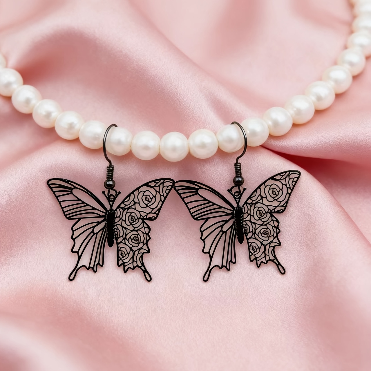 Gothic Rose Butterfly Hollow Earrings — Versatile Gift